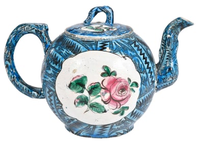 Rare Staffordshire Fossil Ground Salt Glazed Teapot