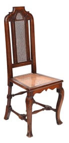 Queen Anne Carved and Cane Back Side Chair