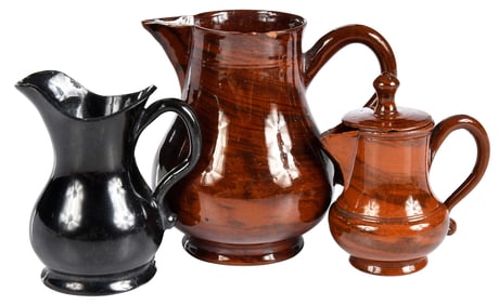 Three English Pottery Pitchers