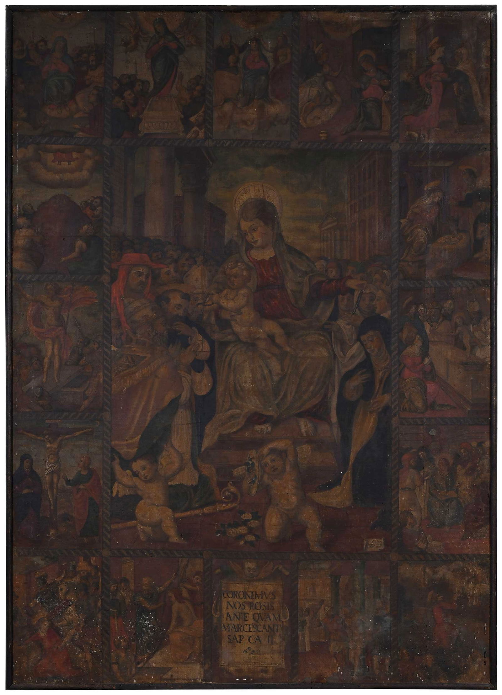 Large Italian-Abruzzo School Painting, Madonna of the Rosary (1 of 9)