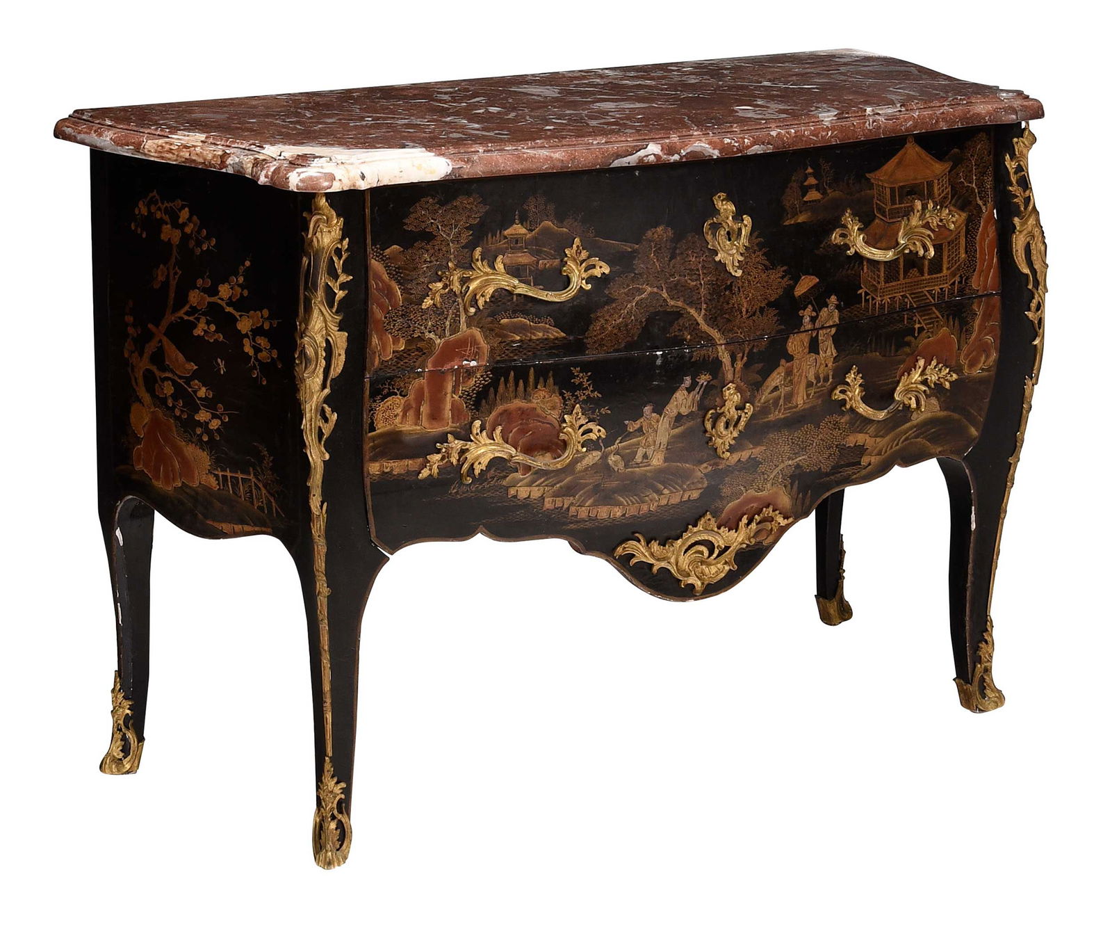 Very Fine Louis XV Lacquer Decorated and Bronze Mounted Petite Commode (1 of 14)