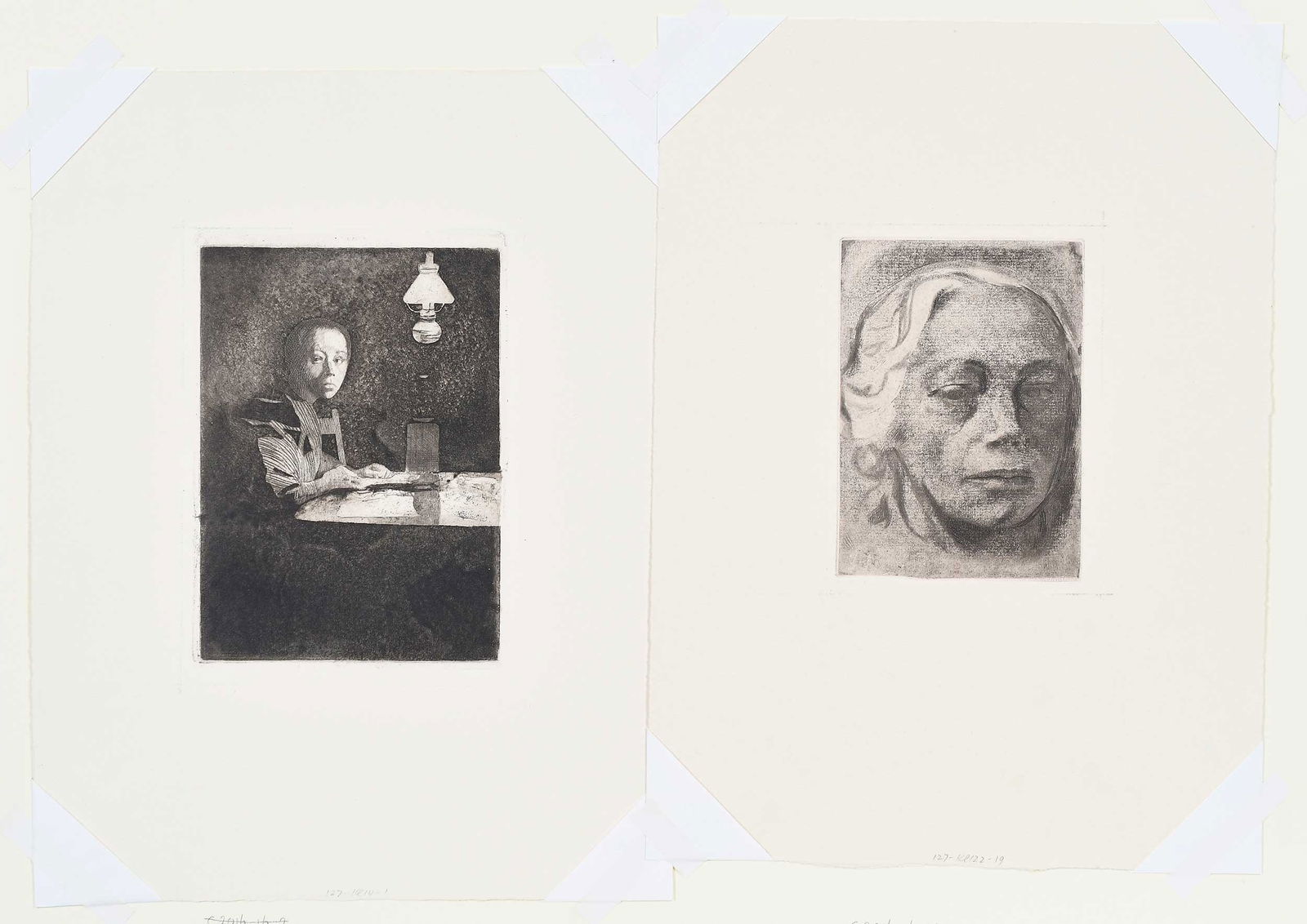 Kathe Schmidt Kollwitz, Two Self Portraits (1 of 3)