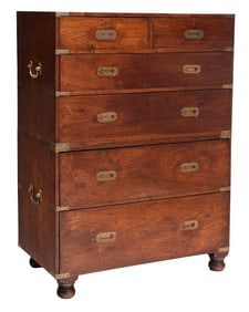 19th Century English Mahogany Campaign Chest