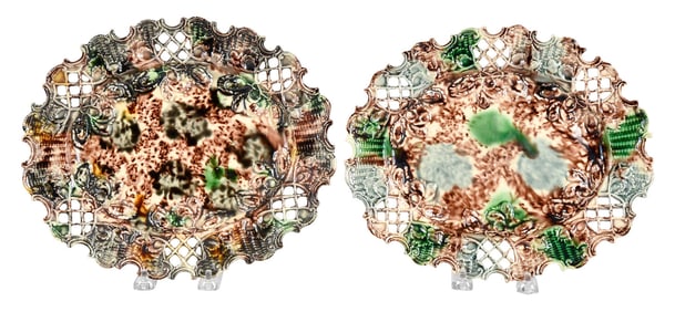 Pair of Whieldon Type Tortoiseshell Glaze Platters