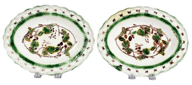 Pair of Early Whieldon Type Creamware Ovoid Serving Dishes