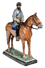 Kathleen Wheeler Crump Glazed Pottery Figure, Stonewall Jackson