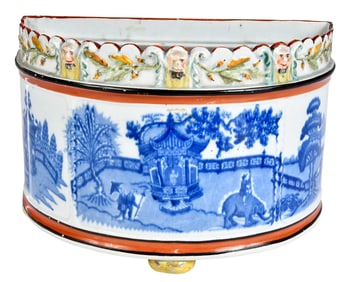 British Chinoiserie Demilune Form Bough Pot