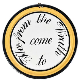 Early 19th Century English Lustre Pottery Plaque with Verse