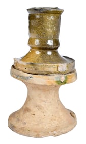 Early English Borderware Earthenware Candlestick
