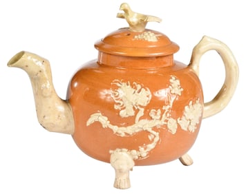 Astbury Type Lidded and Footed Teapot