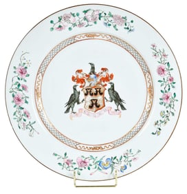 Chinese Export Armorial Porcelain Charger, Rose