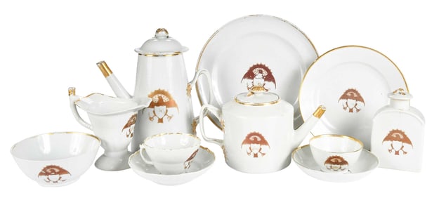 43 Piece Chinese Export Porcelain Tea Service with Eagle