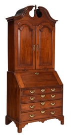 New England Chippendale Walnut Desk and Bookcase