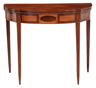 Very Fine Massachusetts Federal Inlaid Mahogany Card Table
