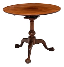 Fine Philadelphia Chippendale Dish Top Mahogany Table, Israel Sack Provenance