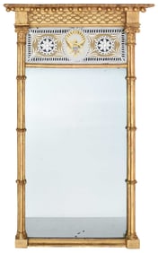 Fine American Eglomise Looking Glass with the Great Seal of the United States