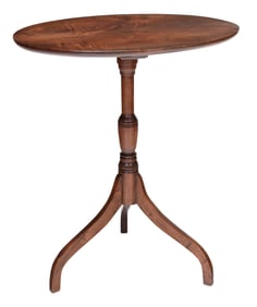 Pennsylvania Federal Figured Walnut Candle Stand