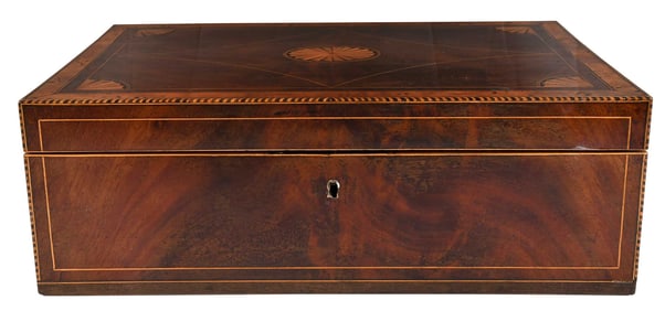 Fine Regency Period Sewing Box with Fan Inlay