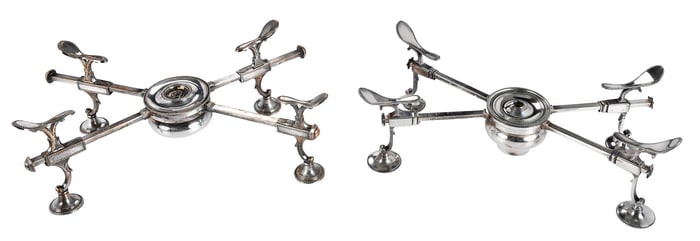 George III English Silver and Old Sheffield Plate Dish Crosses