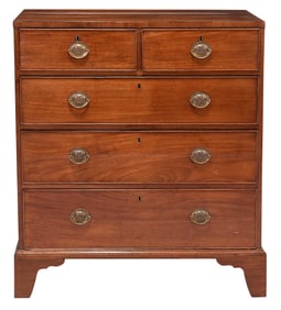 Georgian Mahogany Five Drawer Chest
