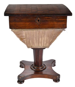 Miniature Regency Inlaid Rosewood Pedestal Table
