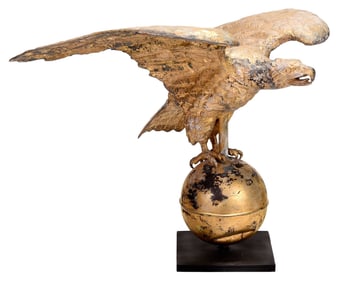 Full Body Gilt Copper Eagle Weather Vane