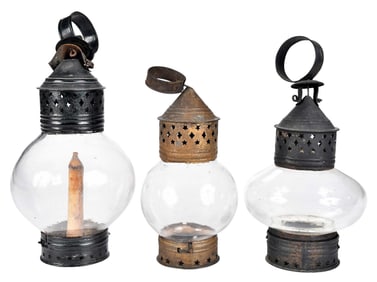 Three Onion Glass Lanterns