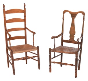 Two American Early Open Armchairs