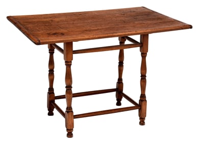 American William & Mary Pine and Maple Tavern Table