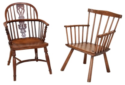 Two Early British Windsor Armchairs