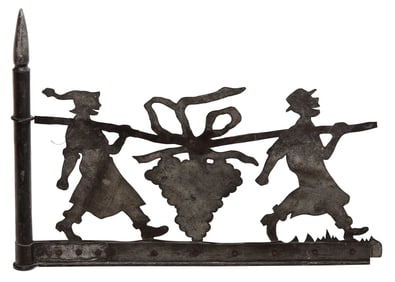 Continental Cut Tin Wine Trade Sign or Banner