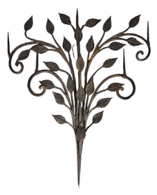 Wrought Iron Foliate Five Light Pricket Sconce