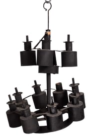 Tin Two Level 12 Light Chandelier