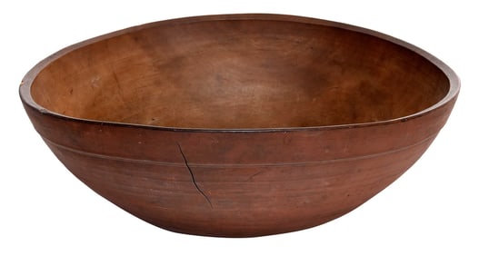 Large Painted Turned Dough Bowl