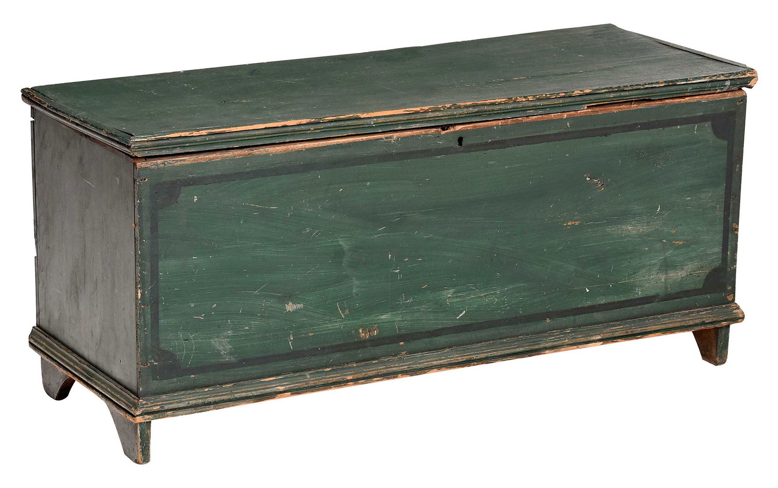 American Folk Art Green and Black Paint Decorated Blanket Chest (1 of 8)