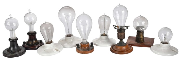 Nine Antique Lightbulbs