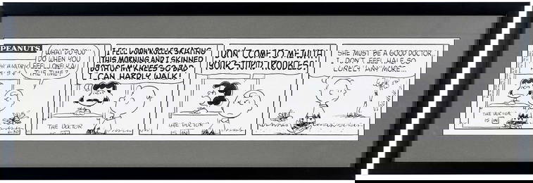 Charles M. Schulz, Original 1969 Peanuts Cartoon Strip: Psychiatric Help