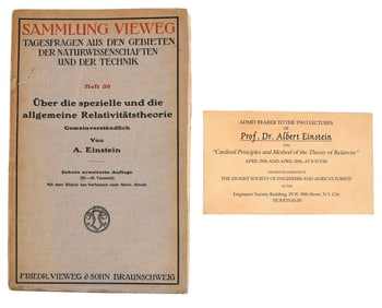 Albert Einstein Signed 'Theory of Relativity', Vieweg Collection