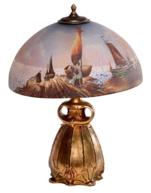 Pittsburgh Reverse Painted Lamp