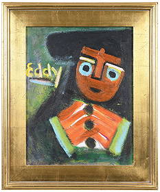 Eddy Mumma: (American/Florida, 1908-1986) Orange Portrait, signed "Eddy", oil on canvas, sight 18 x 14 in.; gilt wood frame, 24 x 19-7/8 x 1-3/4 in. Provenance: Property from the Collection of Ted and Ann Oliver