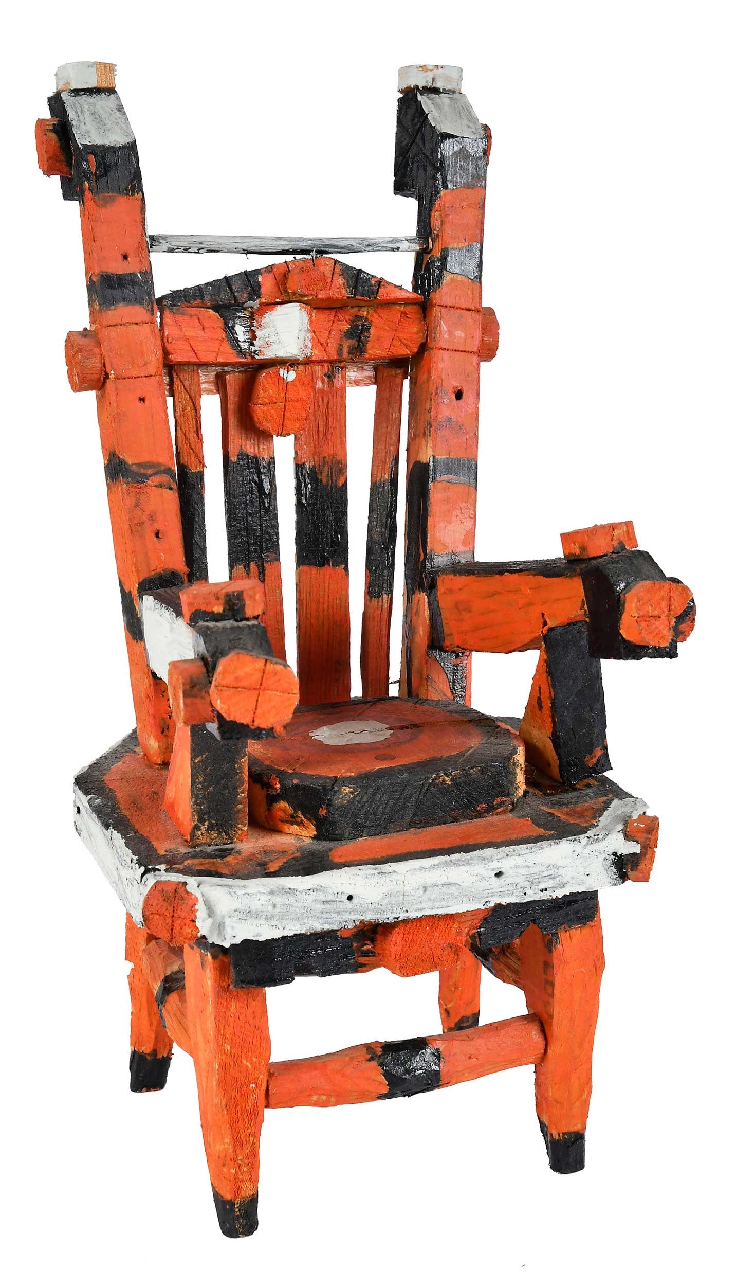 Willie Massey: (American/Kentucky, 1906-1990) Red Chair, unsigned, house paint on wood construction, 11-1/2 x 5-5/8 x 6-1/2 in. Provenance: Property from the Collection of Ted and Ann Oliver