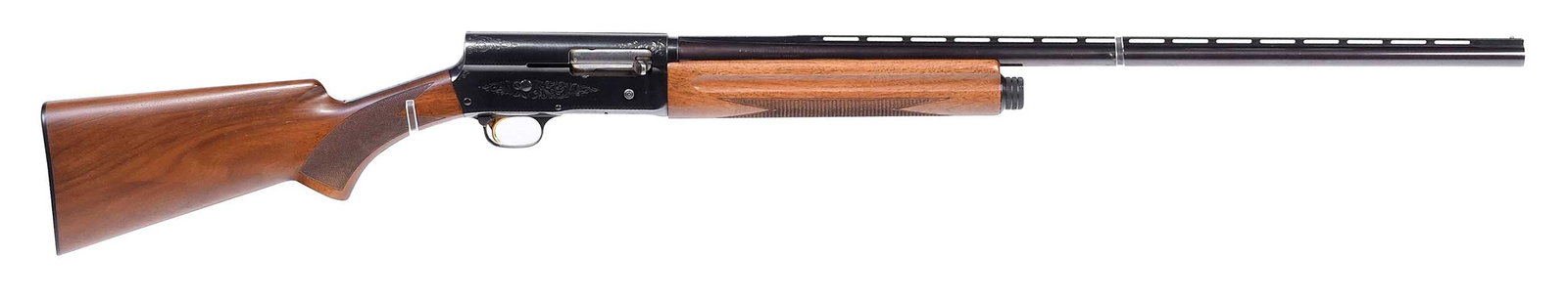 Browning Model A-5 Twenty Semi-Automatic Shotgun: serial number 72Z 69044, 20 gauge, 27 in. barrel, raised vented barrel rib with steel bead front sight, maker's stamp, hallmarks and "MADE IN BELGIUM" to left side of barrel, three line Browning Paten