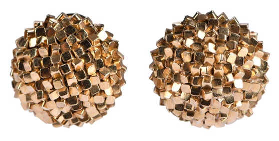 18kt. Dome Button Clip On Earrings