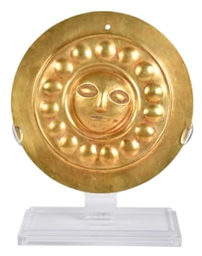 19kt. Narino Gold Disc With Mask