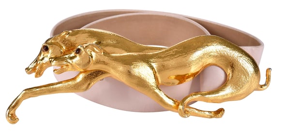 Christopher Ross 24kt. Gold Plated Greyhound Belt