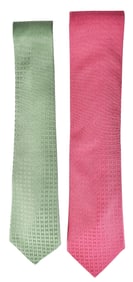 Two Hermes Silk Ties, H Motif