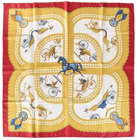 Hermes Voitures Paniers Silk Scarf