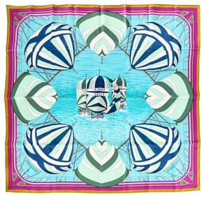 Hermes Spinnakers Silk Scarf