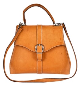 Gucci Camel Leather Top Handle Bag