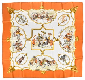 Hermes Les Chevaux de Moghols Silk Scarf